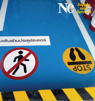 รับตีเส้นจราจร ตีเส้นในโรงงาน งานสัญลักษณ์จราจร